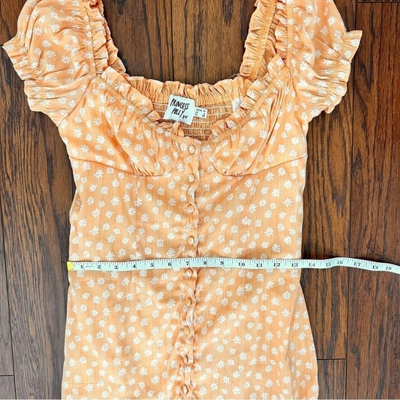 Princess Polly Donna Tangerine Orange Peach Floral Daisy Mini Dress Size 6 - Picture 12 of 16